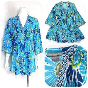 Peppermint Bay sequin floral coverup/sarong/tunic